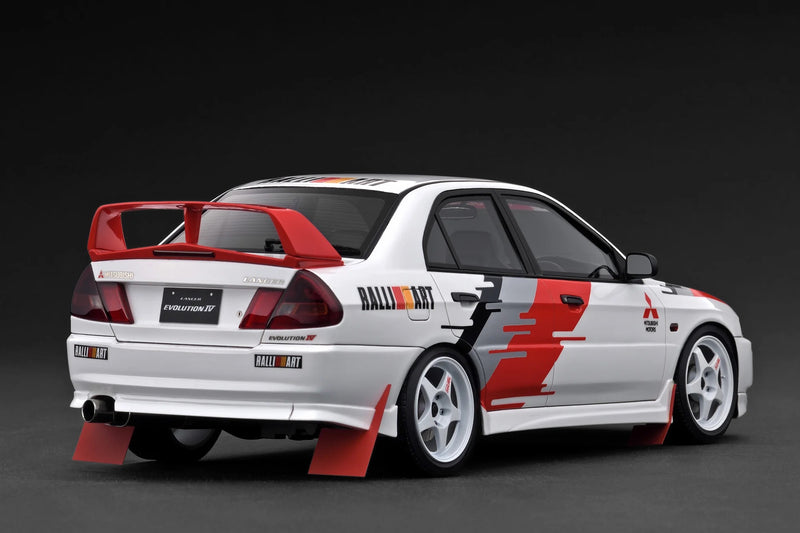 Chargez l'image dans la visionneuse de la galerie, MITSUBISHI LANCER EVOLUTION IV (CN9A) BLANC/ROUGE IGNITION MODEL 1:18
