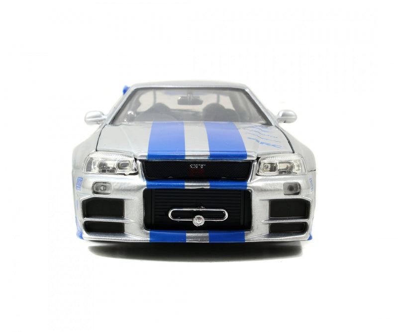 Load image into Gallery viewer, Fast &amp; Furious Nissan SKYLINE GT-R 2002 Grey/Blue JADA 1:24
