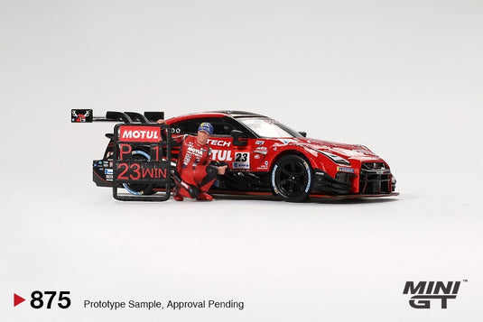 Nissan GT-R (R35) WITH MATSUDA FIGURE #23 MOTUL AUTECH SUZUKA WINNER 2021 (LHD) MINI GT 1:64
