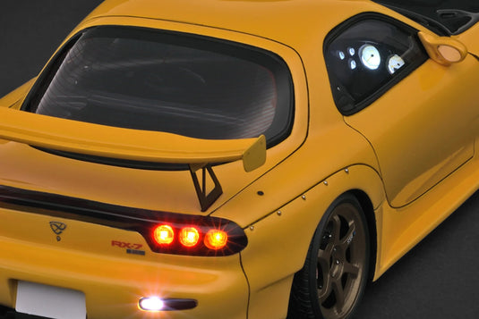 Mazda RX-7 (FD3S) Initial D "With LED light/USB Type-C cable is not included" YELLOW IGNITION MODEL 1:18
