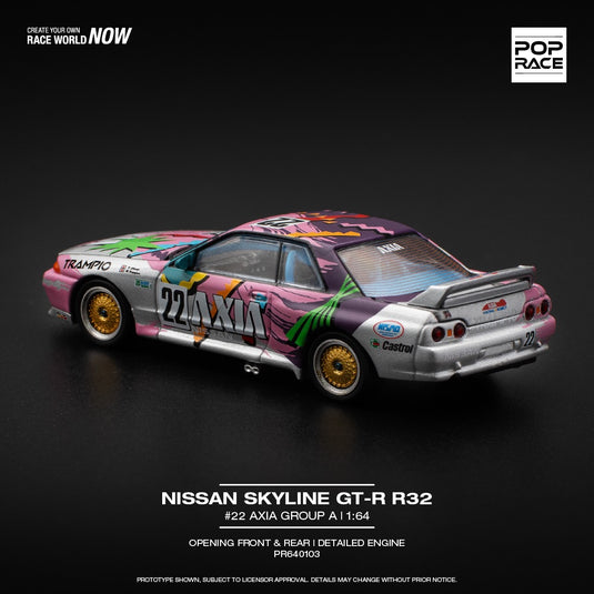 Nissan SKYLINE GT-R R32 #22 Axia Group A POP RACE 1:64