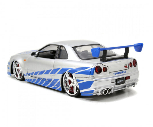 Fast & Furious Nissan SKYLINE GT-R 2002 Grey/Blue JADA 1:24