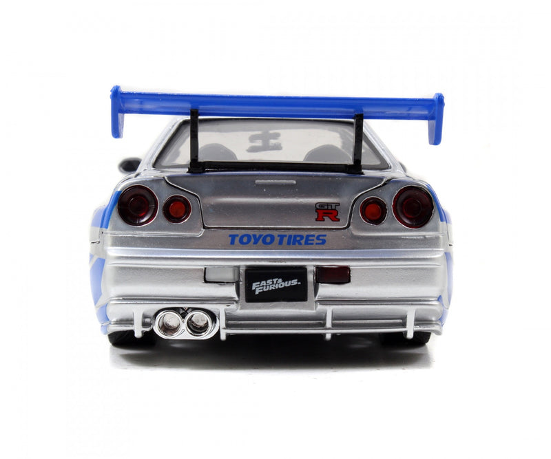 Load image into Gallery viewer, Fast &amp; Furious Nissan SKYLINE GT-R 2002 Grey/Blue JADA 1:24
