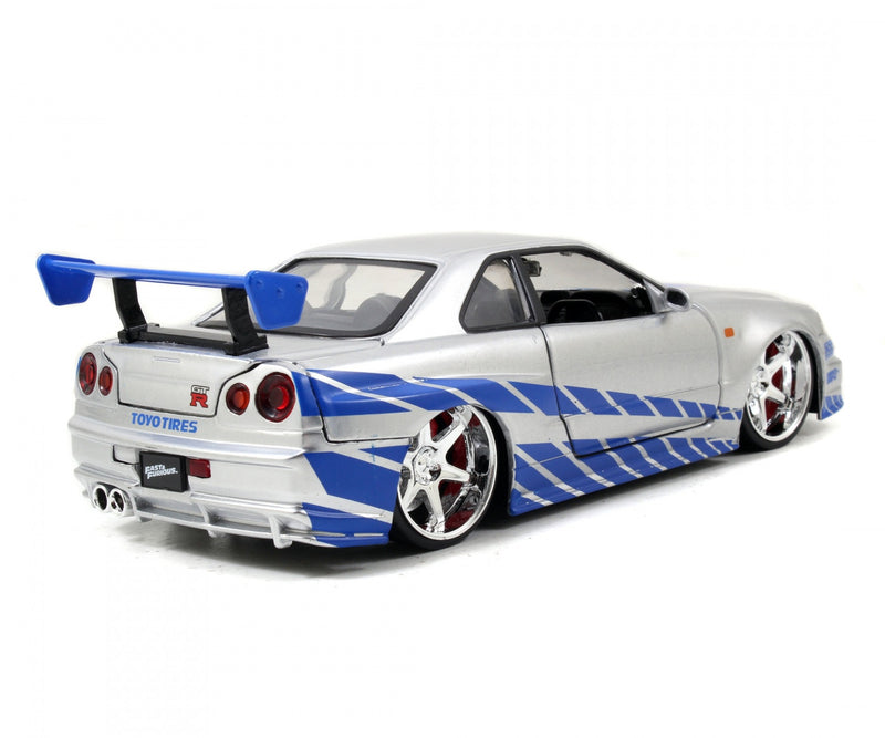 Load image into Gallery viewer, Fast &amp; Furious Nissan SKYLINE GT-R 2002 Grey/Blue JADA 1:24
