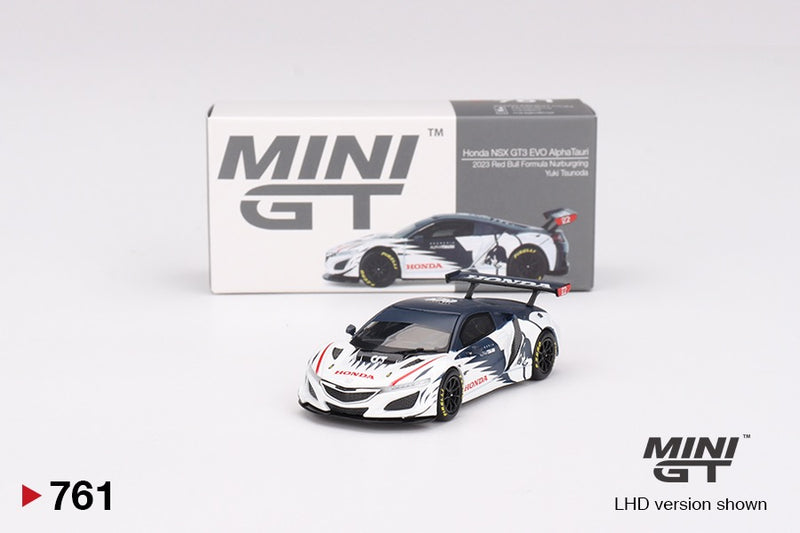 Load image into Gallery viewer, Honda NSX GT3 EVO ALPHATAURI YUKI TSUNODA RED BULL FORMULA NURBURGRING 2023 (LHD) MINI GT 1:64
