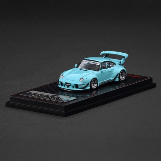 PORSCHE RWB 993 BLAUW/GROEN IGNITION MODEL 1:64