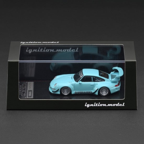 Chargez l'image dans la visionneuse de la galerie, PORSCHE RWB 993 BLEU/VERT IGNITION MODEL 1:64
