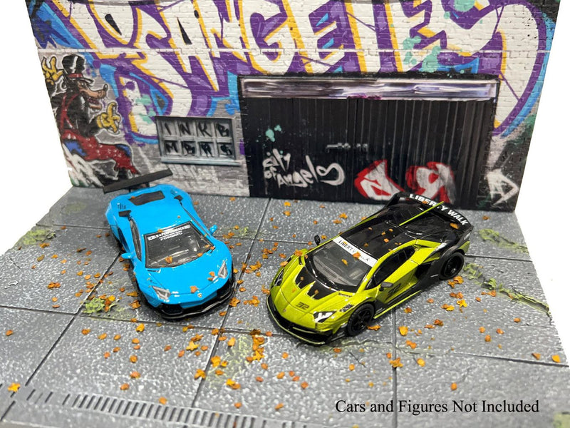 Chargez l&#39;image dans la visionneuse de la galerie, Diorama STREET ART LA LOWRIDER 2024 (Voitures et figurines non incluses) MINI GT 1:64
