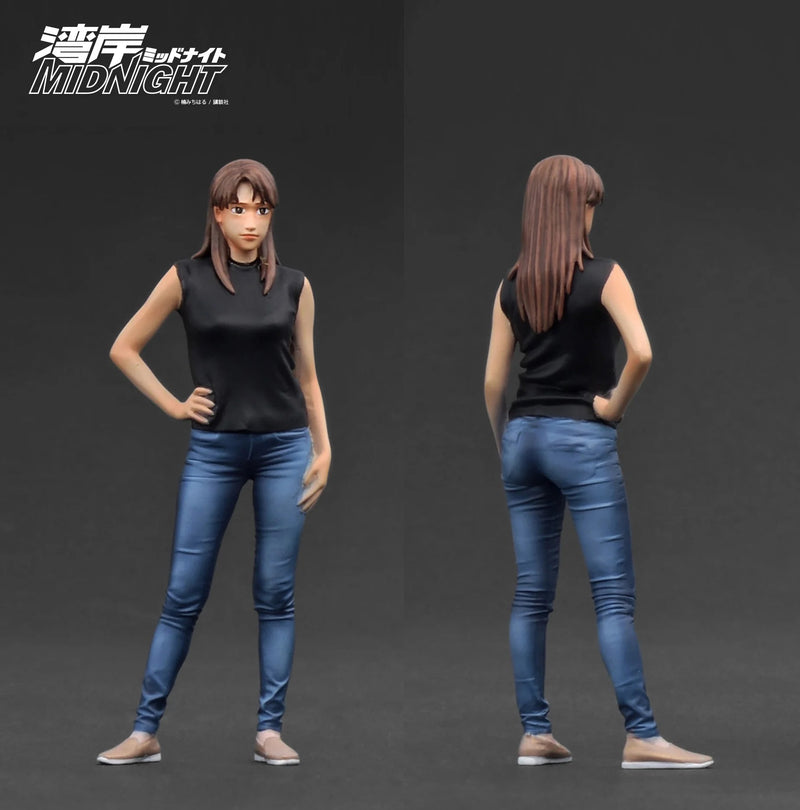 Laad de afbeelding in de Gallery-viewer, Nissan Skyline GT-R (R32) *MIDNIGHT Reina&#39;s R* met Ms. Reina Akikawa figuur Grijs IGNITION MODEL 1:18
