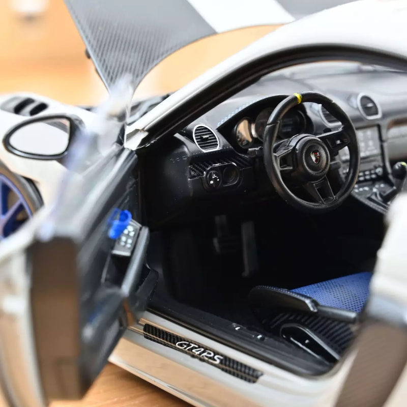 Chargez l'image dans la visionneuse de la galerie, Porsche CAYMAN GT4 RS AVEC KIT WEISSACH 2023 GRIS NOREV 1:18
