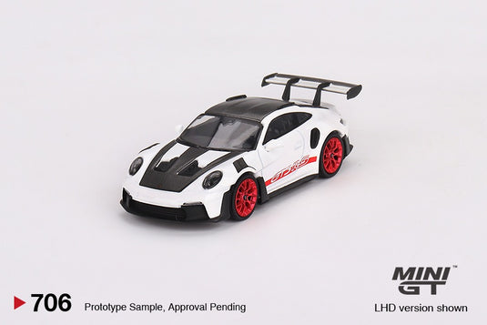 Porsche 911 (992) GTS RS *Pack Weissach* Blanc/Rouge/Noir (LHD) MINI GT 1:64