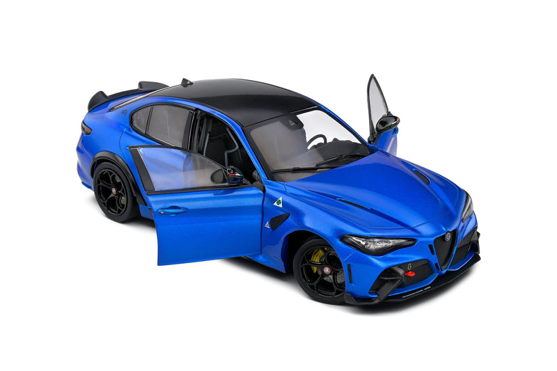 Laad de afbeelding in de Gallery-viewer, Alfa Romeo GIULIA GTA BLAUW GEANODISEERD BLAUW 2022 SOLIDO 1:18
