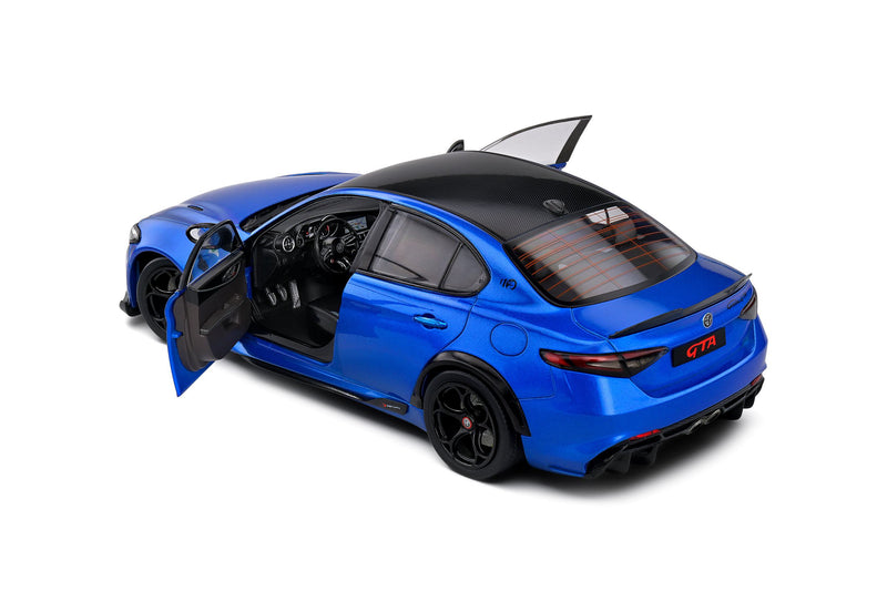 Laad de afbeelding in de Gallery-viewer, Alfa Romeo GIULIA GTA BLAUW GEANODISEERD BLAUW 2022 SOLIDO 1:18
