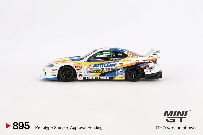 Load image into Gallery viewer, Nissan SILVIA S15 LB-SUPER SILHOUETTE #555 FORMULA DRIFT JAPAN 2023 (RHD) MINI GT 1:64
