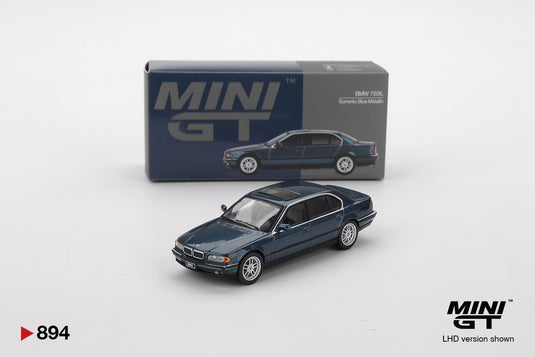 Bmw 750 IL (E38) BLEU SORRENTO MÉTALLIQUE 1998 (LHD) MINI GT 1:64