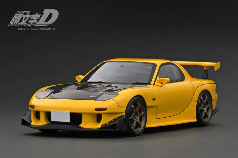 Load image into Gallery viewer, Mazda RX-7 (FD3S) Initial D &quot;With LED light/USB Type-C cable is not included&quot; YELLOW IGNITION MODEL 1:18
