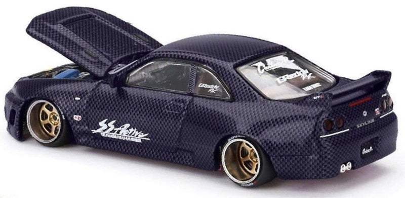 Load image into Gallery viewer, Nissan SKYLINE GT-R (R33) ACTIVE CARBON R V2 1995 Kaido*House MINI GT 1:64
