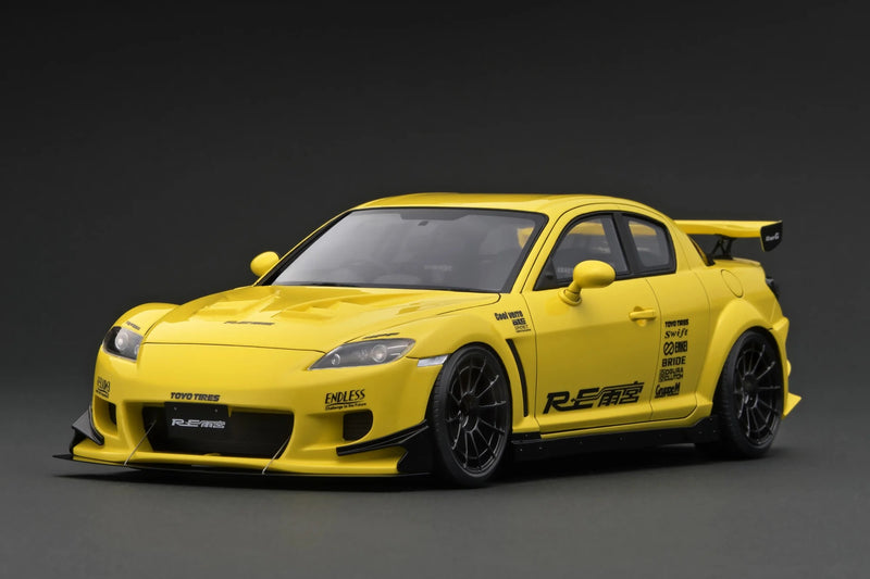 Laad de afbeelding in de Gallery-viewer, MAZDA RX-8 (SE3P) RE AMEMIYA GEEL IGNITION MODEL 1:18
