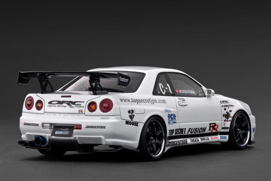 Nissan TOP SECRET 34GT-R (BNR34) Blanc IGNITION MODEL 1:18