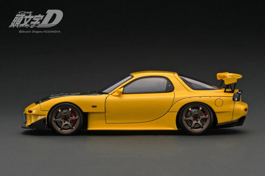 Mazda RX-7 (FD3S) Initial D "With LED light/USB Type-C cable is not included" YELLOW IGNITION MODEL 1:18