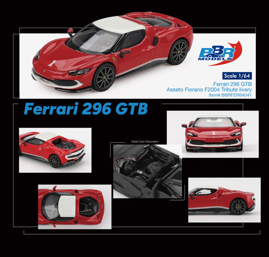 Ferrari 296 GTB ASSETO FIORANO F2004 EERBETOON BEPLAKKING 2024 BBR Models 1:64