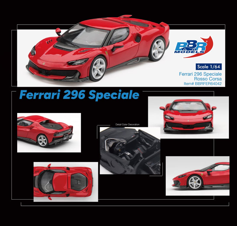 Load image into Gallery viewer, FERRARI 296 SPECIALE RED CORSA 2024 BBR Models 1:64

