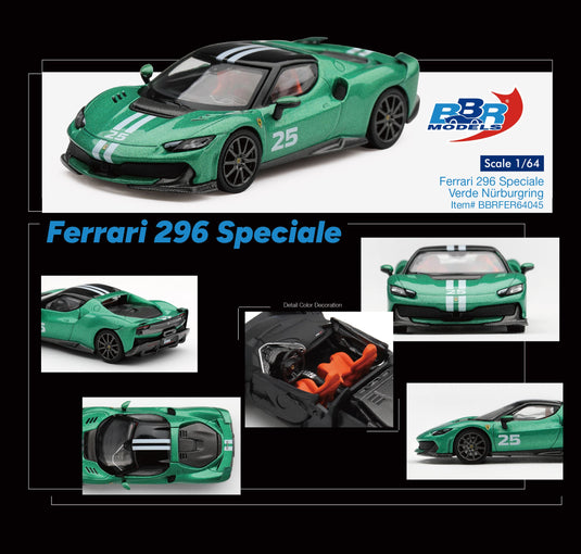FERRARI 296 SPECIALE GREEN NÜRBURGRING 2025 BBR Models 1:64