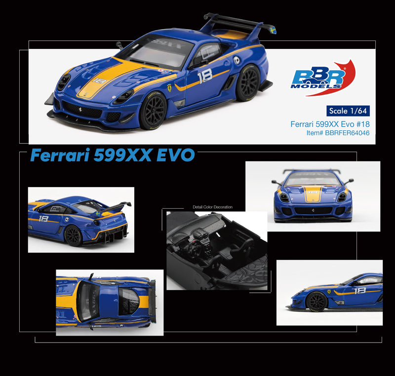 Load image into Gallery viewer, FERRARI 599XX EVO #18 2011 BBR Models 1:64
