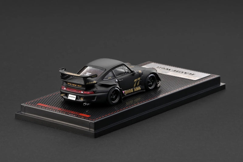 Load image into Gallery viewer, PORSCHE RWB 993 MATTE BLACK IGNITION MODEL 1:64
