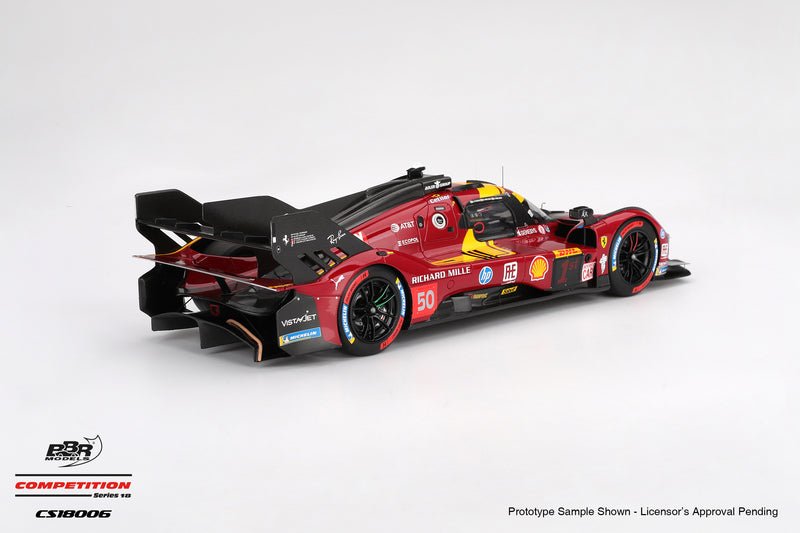 Laad de afbeelding in de Gallery-viewer, Ferrari 499P #50 Ferrari AF Corse WEC Qatar 1812KM winnaar 2025 BBR Models 1:18
