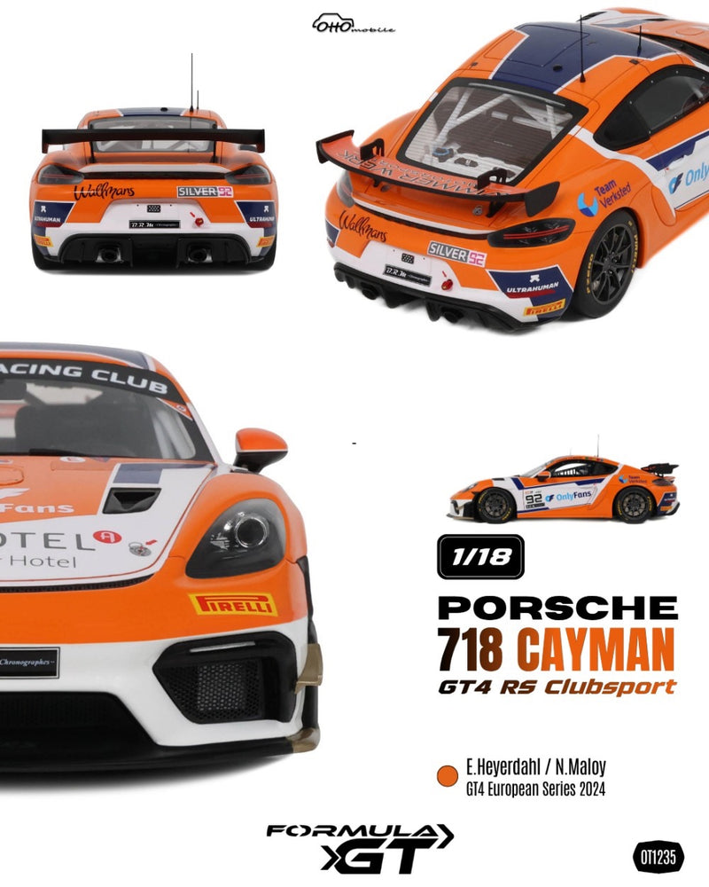 Chargez l'image dans la visionneuse de la galerie, PORSCHE 718 CAYMAN GT4 RS CLUBSPORT E. HEYERDAHL / N. MALOY GT4 EUROPEAN SERIES 2024 OTTOmobile 1:18
