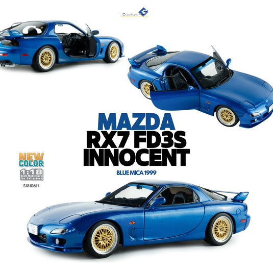 Mazda RX7 FD3S INNOCENT BLUE MICA 1999 SOLIDO 1:18