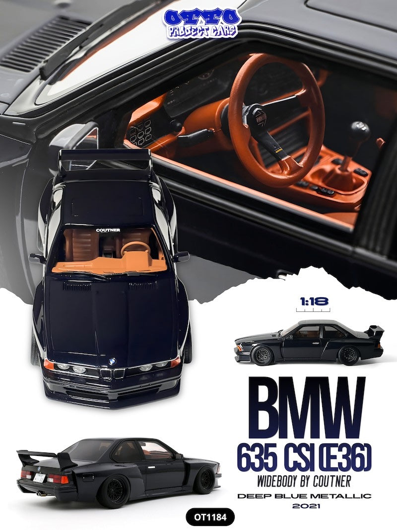 Load image into Gallery viewer, BMW 635 CSI (E24) WIDEBODY BY COUTNER DEEP BLUE METALLIC 2021 OTTOmobile 1:18
