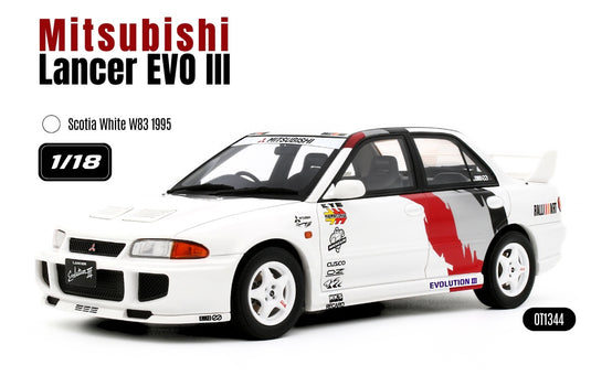MITSUBISHI LANCER EVO III SCOTIA WHITE W83 1995 OTTOmobile 1:18