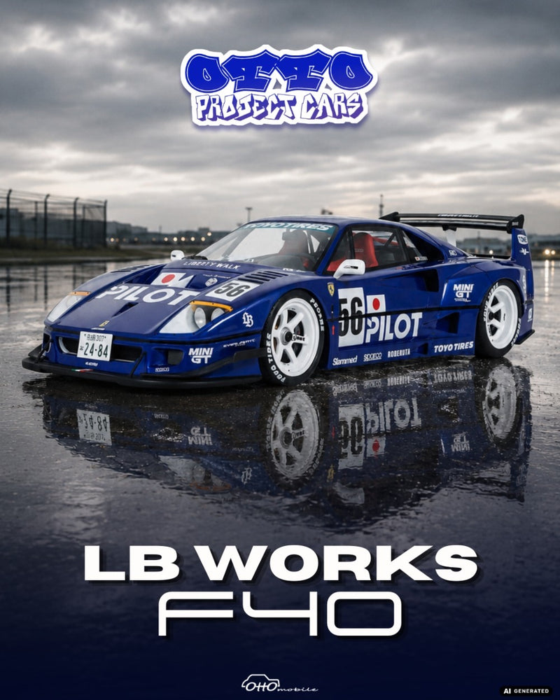 Laad de afbeelding in de Gallery-viewer, FERRARI LB-WORKS F40 METAALBLAUW 2024 OTTOmobile 1:18
