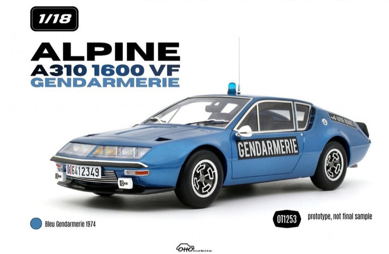 Chargez l'image dans la visionneuse de la galerie, ALPINE A310 1600VF GENDARMERIE BLEU 1974 OTTOmobile 1:18
