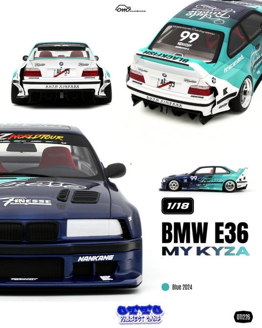 BMW E36 MY KYZA BLUE 2024 OTTOmobile 1:18