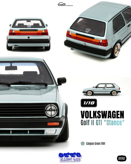 VOLKSWAGEN GOLF II GTI "STANCE" CALYPSO GREEN 1991 OTTOmobile 1:18