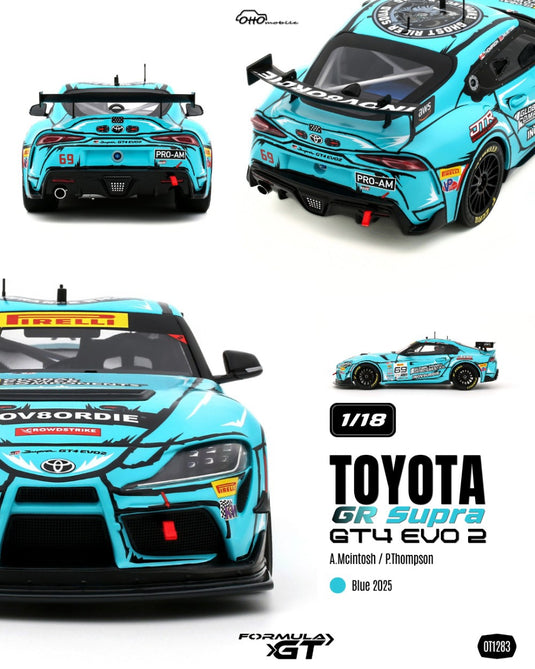 TOYOTA GR SUPRA GT4 EVO 2 A. MCINTOSH / P. THOMPSON BLUE 2025 OTTOmobile 1:18