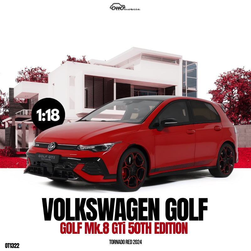 Load image into Gallery viewer, Volkswagen GOLF Mk.8 GTI 50TH EDITION TORNADO RED 2024 OTTOmobile 1:18
