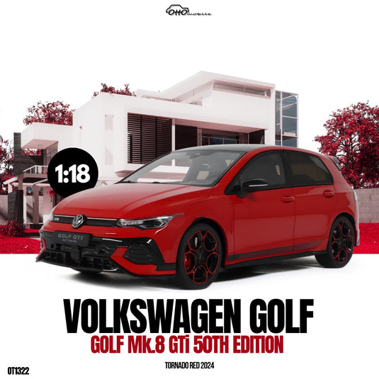 Volkswagen GOLF Mk.8 GTI 50TH EDITION TORNADO RED 2024 OTTOmobile 1:18