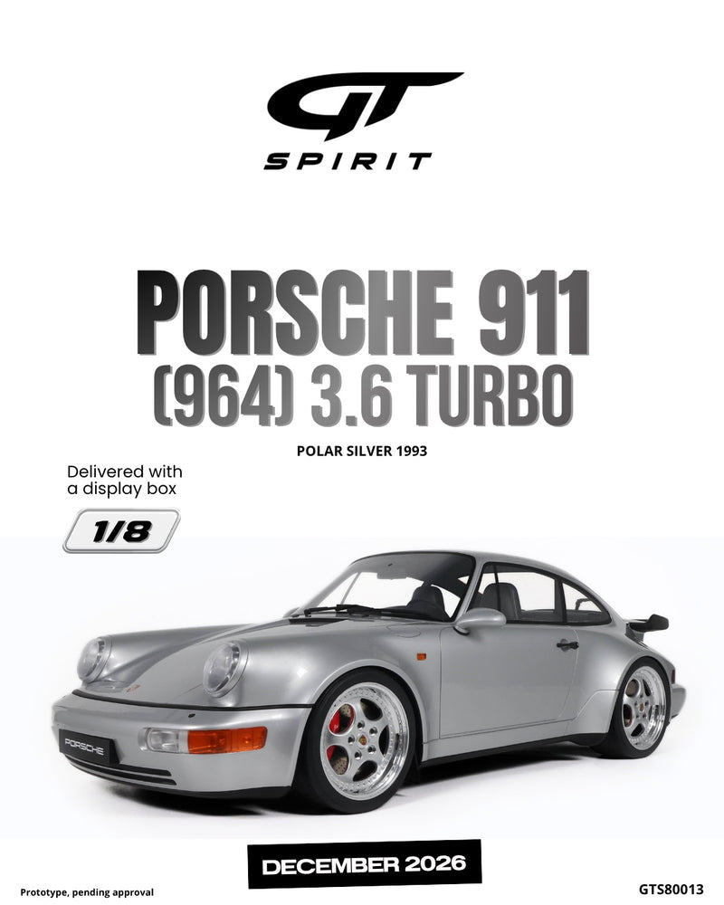 Laad de afbeelding in de Gallery-viewer, PORSCHE 911 (964) 3.6 TURBO POLAR ZILVER 1993 GT SPIRIT 1:8
