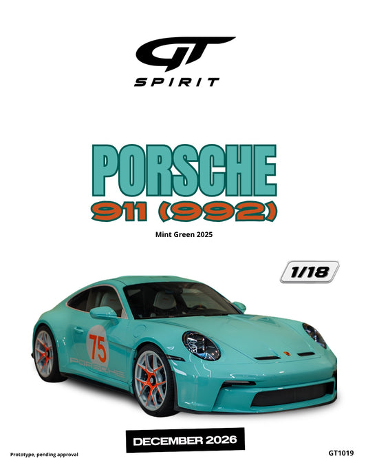 PORSCHE 911 (992) VERT MENTHE 2025 GT SPIRIT 1:18