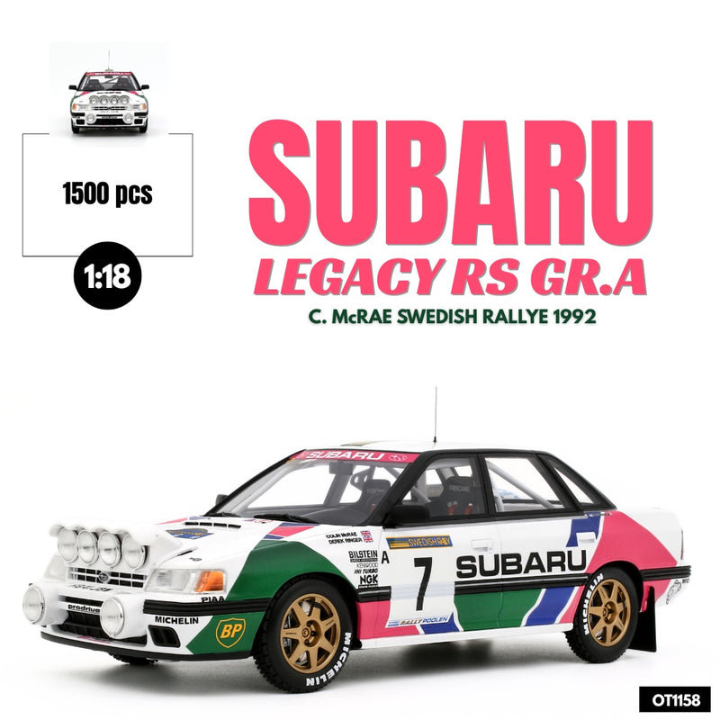 Laad de afbeelding in de Gallery-viewer, Subaru LEGACY RS GR.A C. MCRAE ZWEEDSE RALLY 1992 OTTOmobile 1:18
