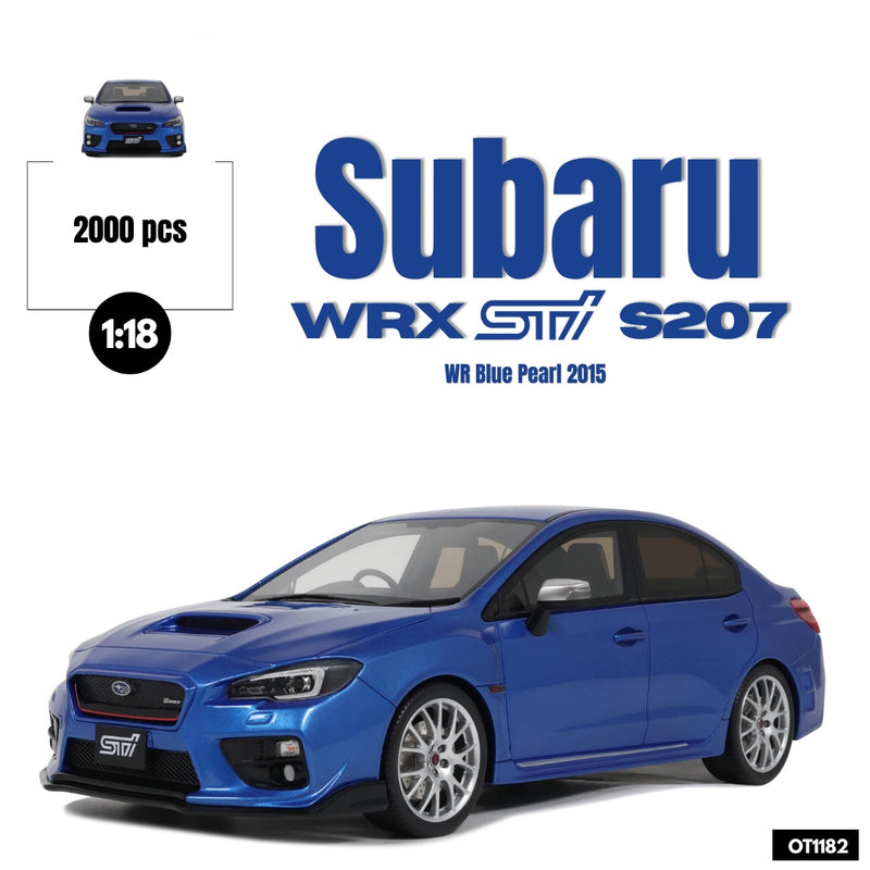 Laad de afbeelding in de Gallery-viewer, Subaru WRX STI S207 WR BLAUW 2015 OTTOmobile 1:18
