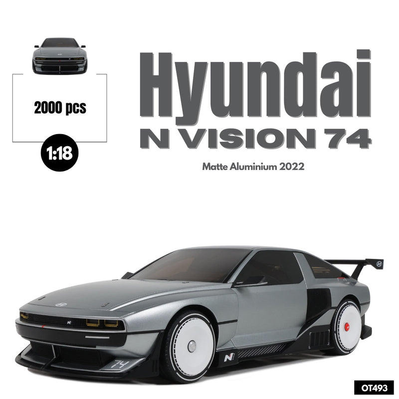 Laad de afbeelding in de Gallery-viewer, Hyundai N VISION 74 MAT ALUMINIUM 2022 OTTOmobile 1:18
