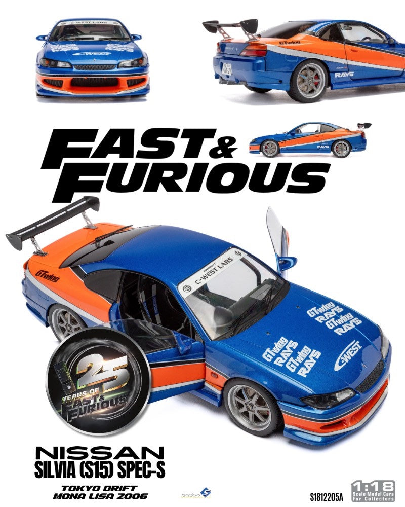 Chargez l'image dans la visionneuse de la galerie, NISSAN SILVIA (S15) SPEC-S TOKYO DRIFT MONA LISA 2006 SOLIDO 1:18
