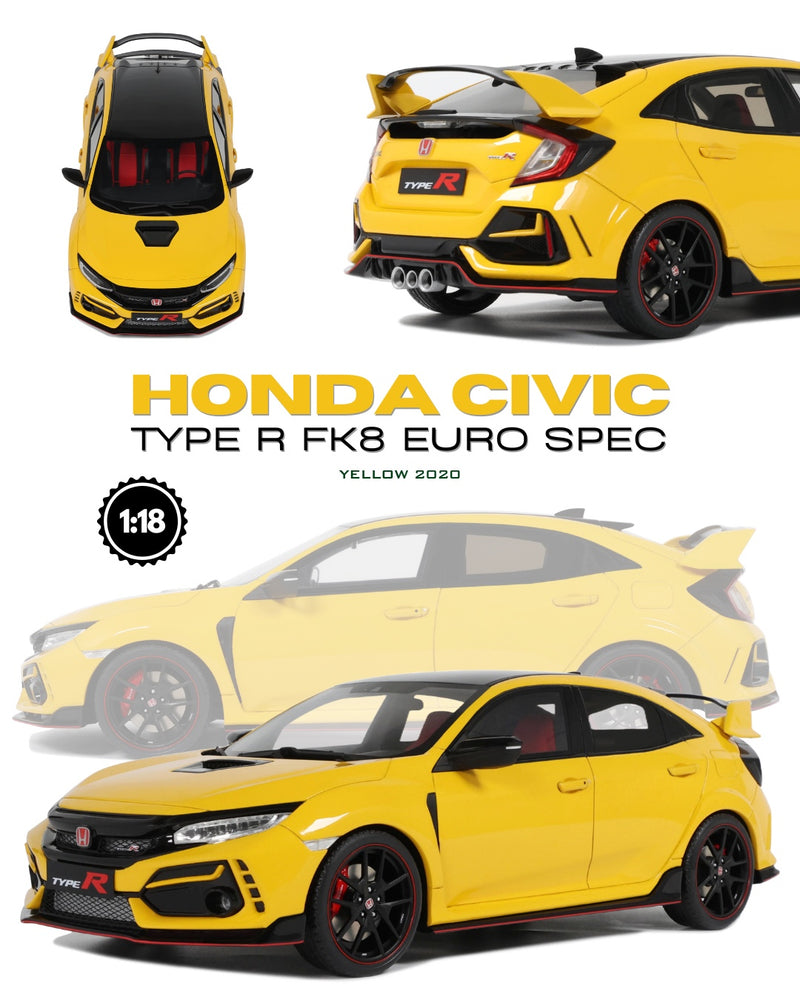 Load image into Gallery viewer, HONDA CIVIC TYPE R FK8 EURO SPEC SUNLIGHT YELLOW 2020 OTTOmobile 1:18

