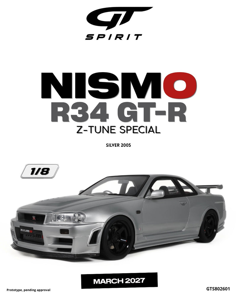 Load image into Gallery viewer, NISMO R34GT-R Z-TUNE SPECIAL SILVER 2005 GT SPIRIT 1:8
