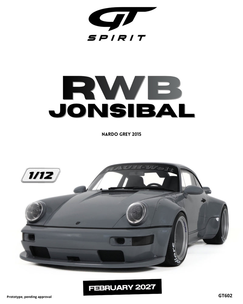Laad de afbeelding in de Gallery-viewer, PORSCHE RWB JONSIBAL NARDO GRIJS 2015 GT SPIRIT 1:12
